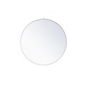 Blueprints 48 in. Metal Frame Round Mirror with Decorative Hook, White BL2222663